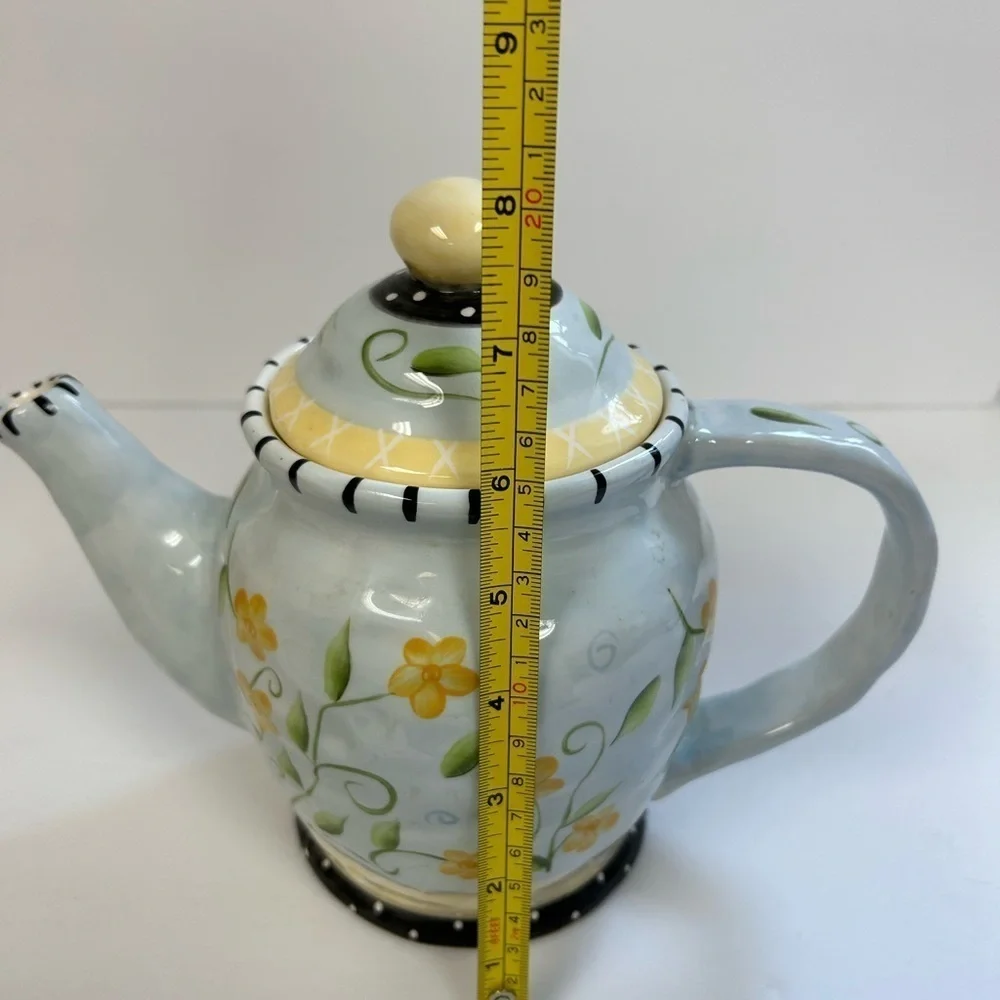 Bella Casa by Ganz Teapot/ Art Pottery Tea Pot/ never used  tag still on bottom